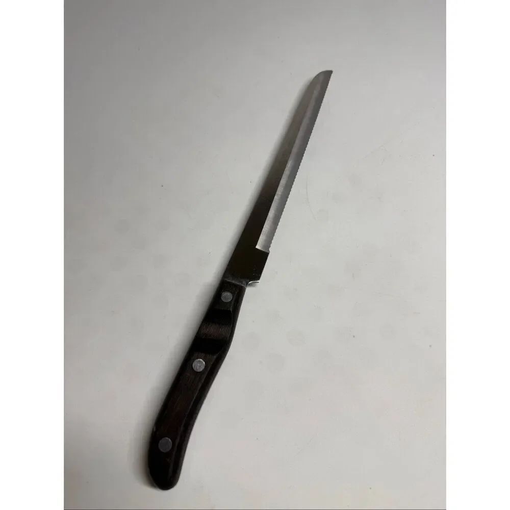 Vtg Oneida ENTREE CUTLERY Serrated Stainless Carving Knife 10" Blade ~ Japan